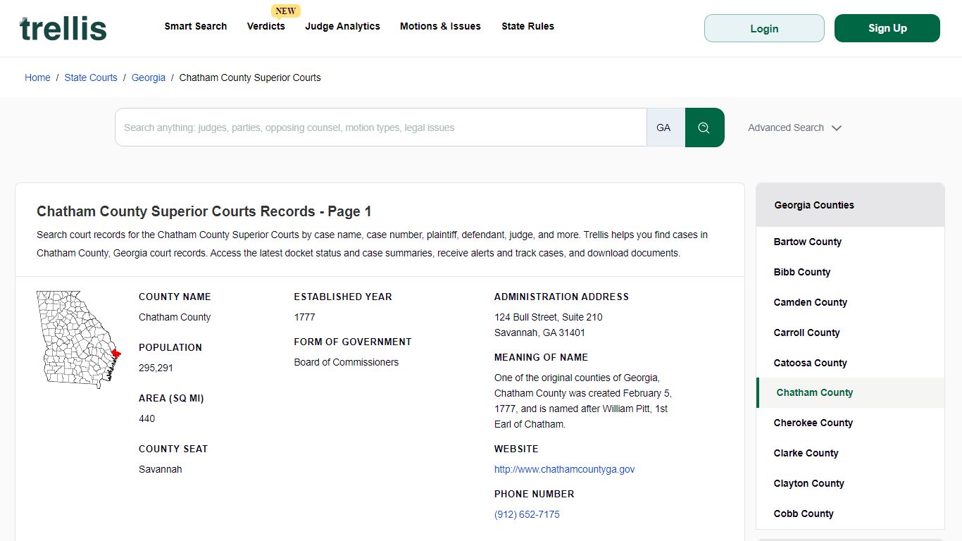Chatham County Circuit Court Records | Docket Search Georgia Page 1 ...